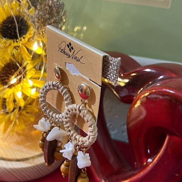 NWT Patricia Nash Boho Earrings with Wood Accents #PNER - Picture 6 of 6